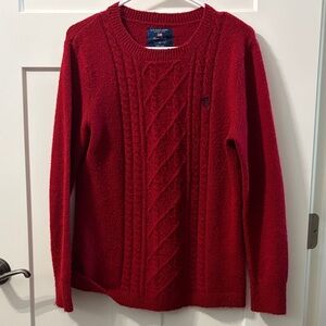 Ralph Lauren Crimson Cable Knit Pullover